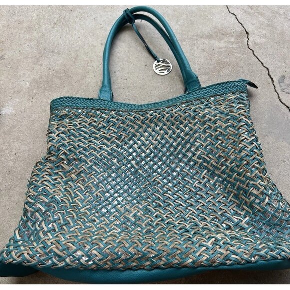 Vintage Style & Co. Sling Woven Blue Large Shoulder Bag Tote Women’s Purse - Picture 2 of 16